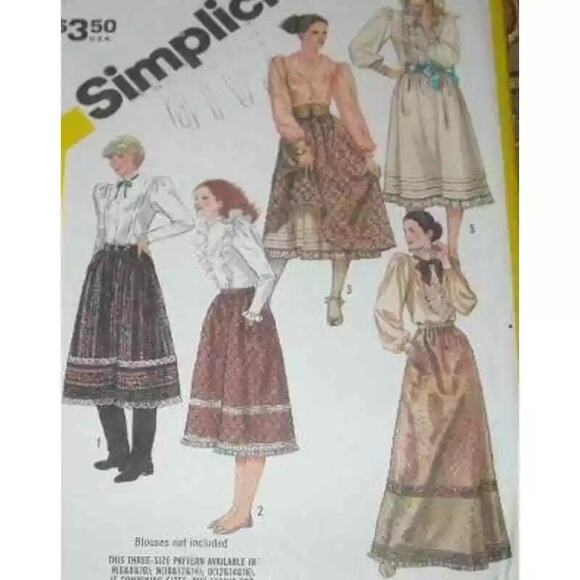 Simplicity 5766 Pattern Skirt Pettycoat Miss 10-14 Uncut Prairie Versatile Midi - Picture 1 of 7
